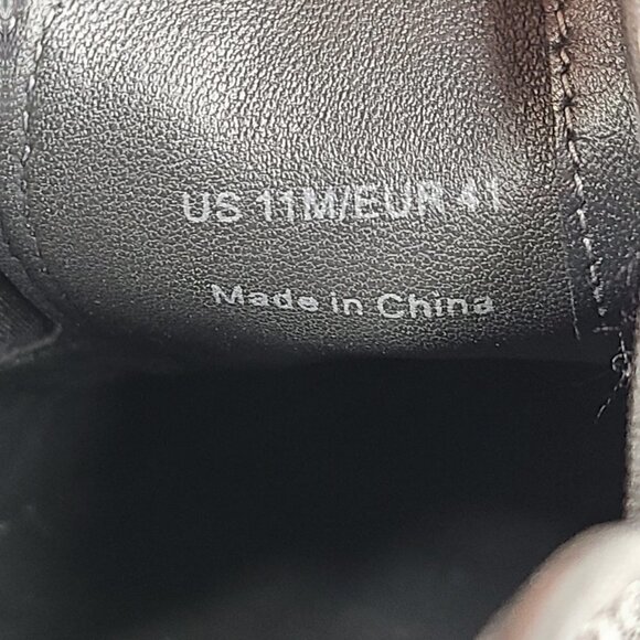 Vince Sneaker Slide Shoe Gray Black White Leather Heel Tweed Slip on - Picture 9 of 9